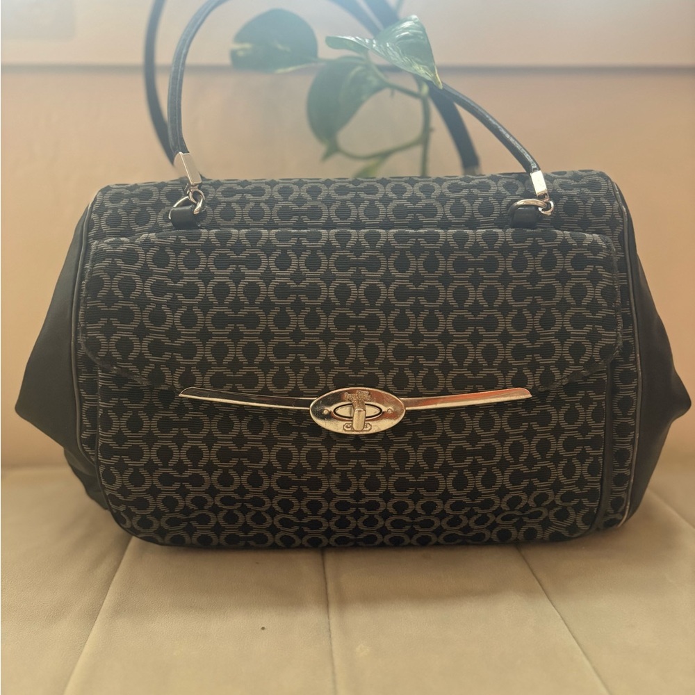 Coach Madison Madeline Needlepoint Op Art East/ West Satchel Bag 25212